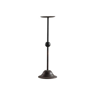 Tall black iron candle holders for modern, rustic or minimalist interiors.