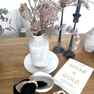 Modern ceramic handle vase for minimalist interiors