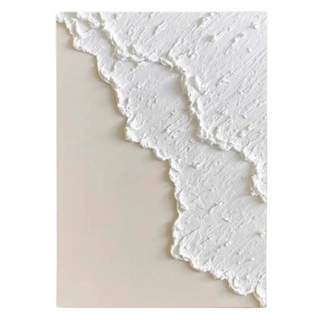 3D textured beach-inspired canvas wall art in beige and white Arkaim Home