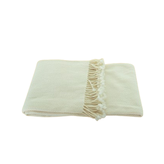 White merino wool blanket-natural soft throw for stylish, modern interiors.