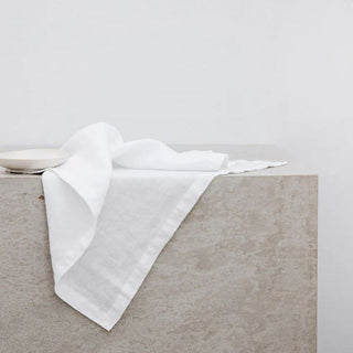 White Linen Napkins for Kitchen and Bathroom Use, Elegant Drape and Natural Charm, Perfect for Dining Table and Home Décor – Soft, Durable, and Stylish Linen Tableware