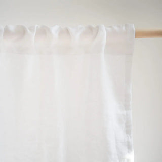 Linen Rod Pocket Curtain / White