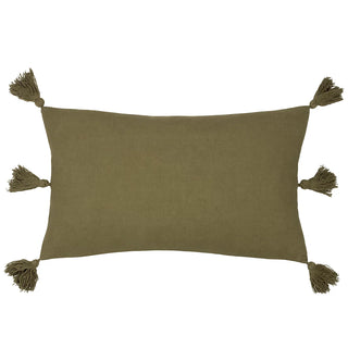 Tala Tasselled Cushion Cover / Olive 30x50cm
